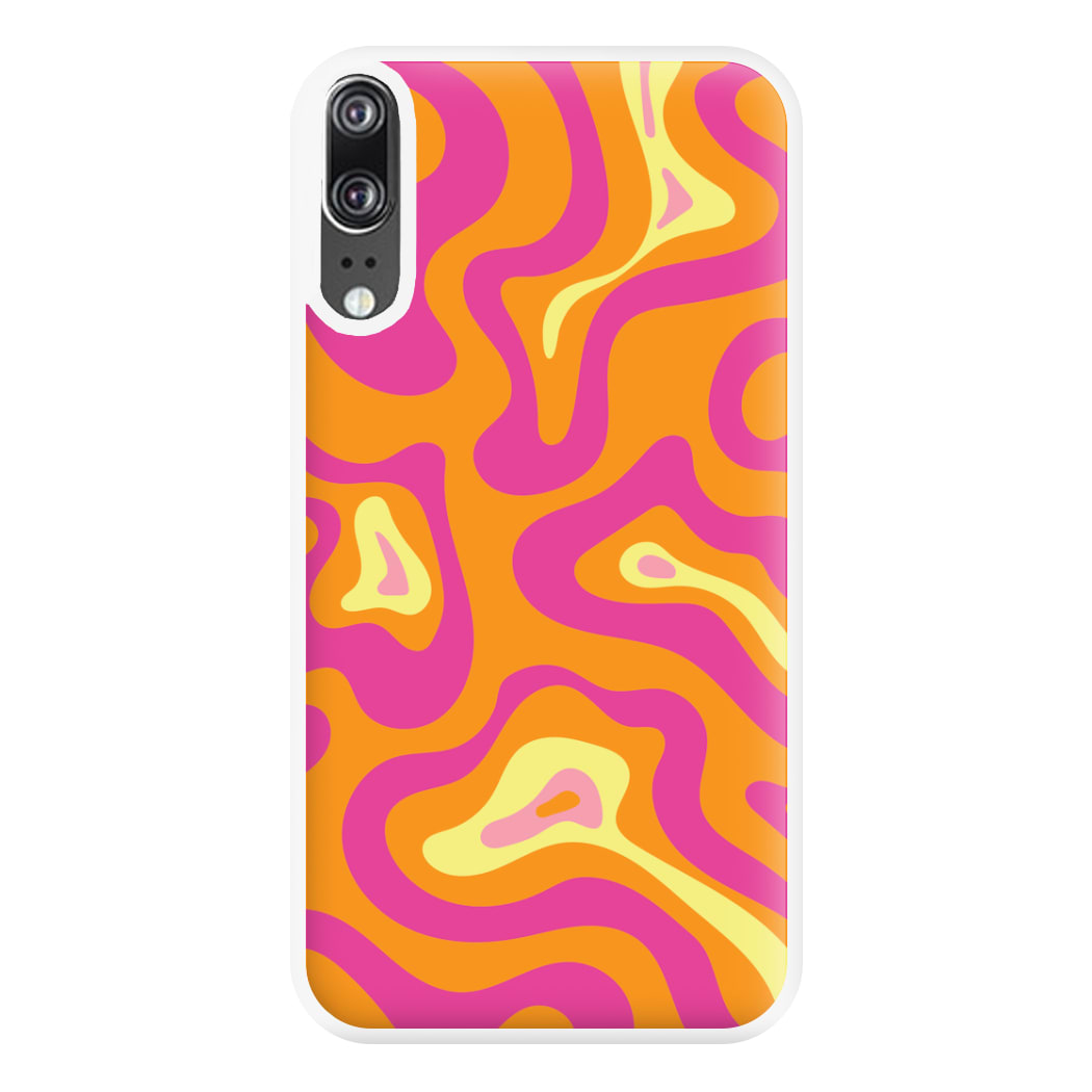 Orange And Pink Psychedelic Pattern Phone Case for Huawei P20