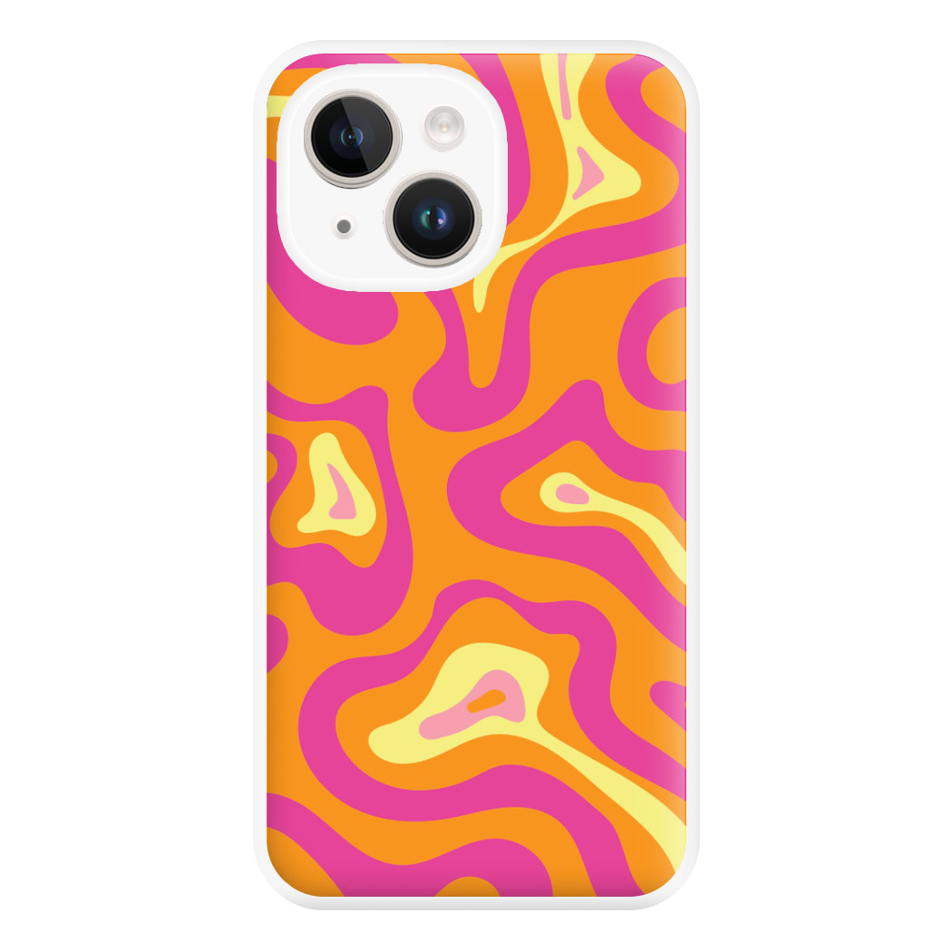 Orange And Pink Psychedelic Pattern Phone Case for iPhone 14 Plus