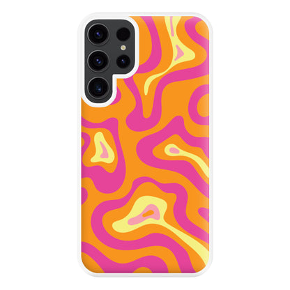 Orange And Pink Psychedelic Pattern Phone Case for Galaxy S23 Ultra