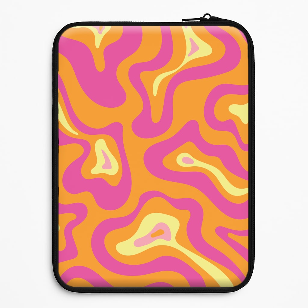 Orange And Pink Psychedelic Pattern Laptop Sleeve