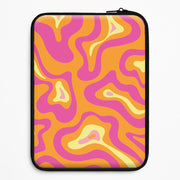 Orange And Pink Psychedelic Pattern Laptop Sleeve 1