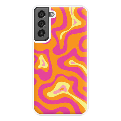 Orange And Pink Psychedelic Pattern Phone Case for Galaxy S21FE
