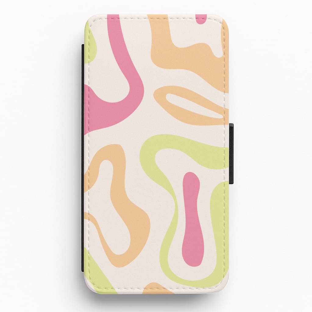Pastel Shades Psychedelic Pattern Flip / Wallet Phone Case