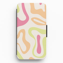 Pastel Shades Psychedelic Pattern Flip / Wallet Phone Case