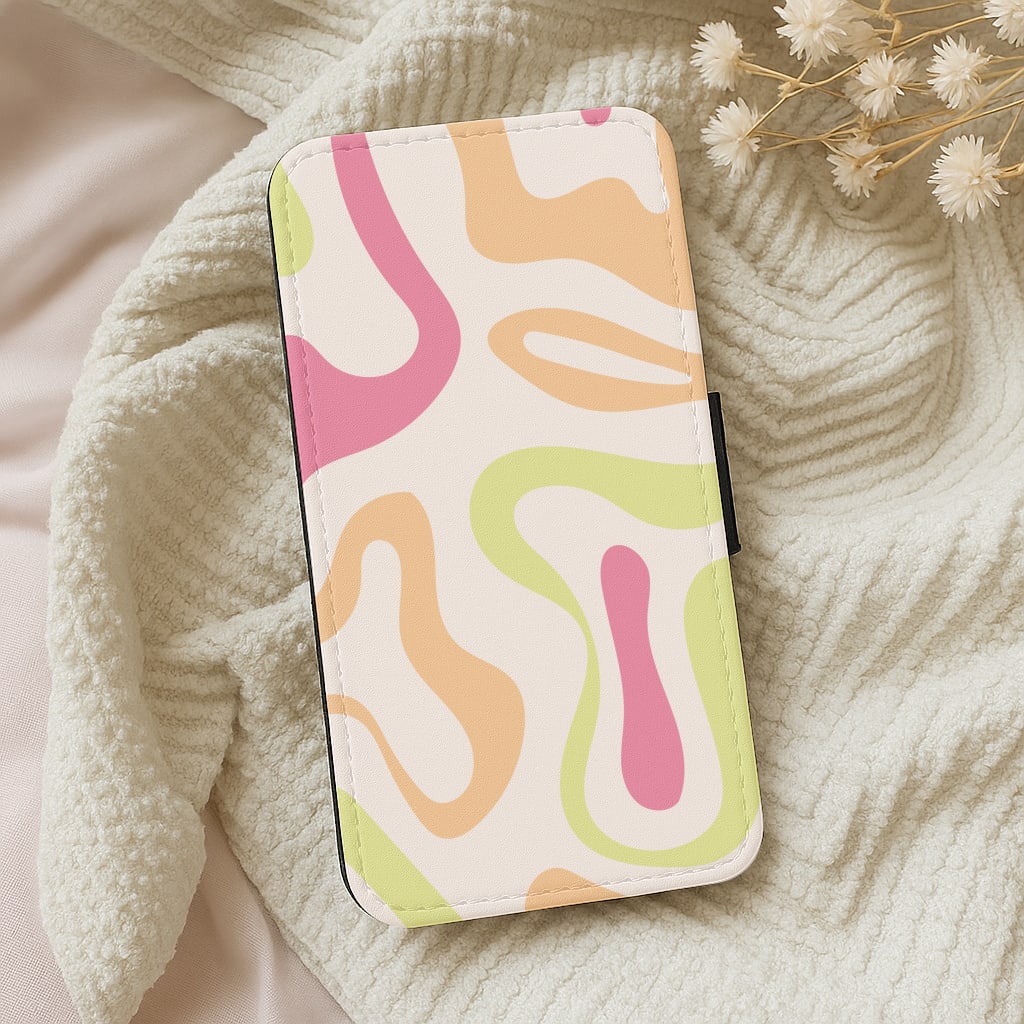 Pastel Shades Psychedelic Pattern Wallet Phone Case