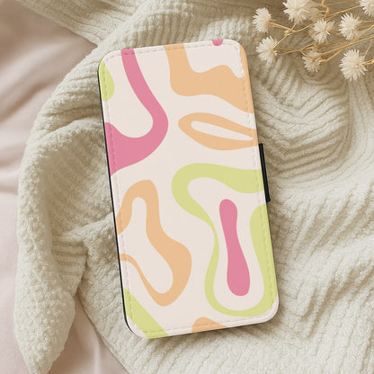Pastel Shades Psychedelic Pattern Wallet Phone Case