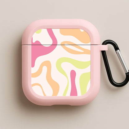Pastel Shades Psychedelic Pattern Pink AirPods Case