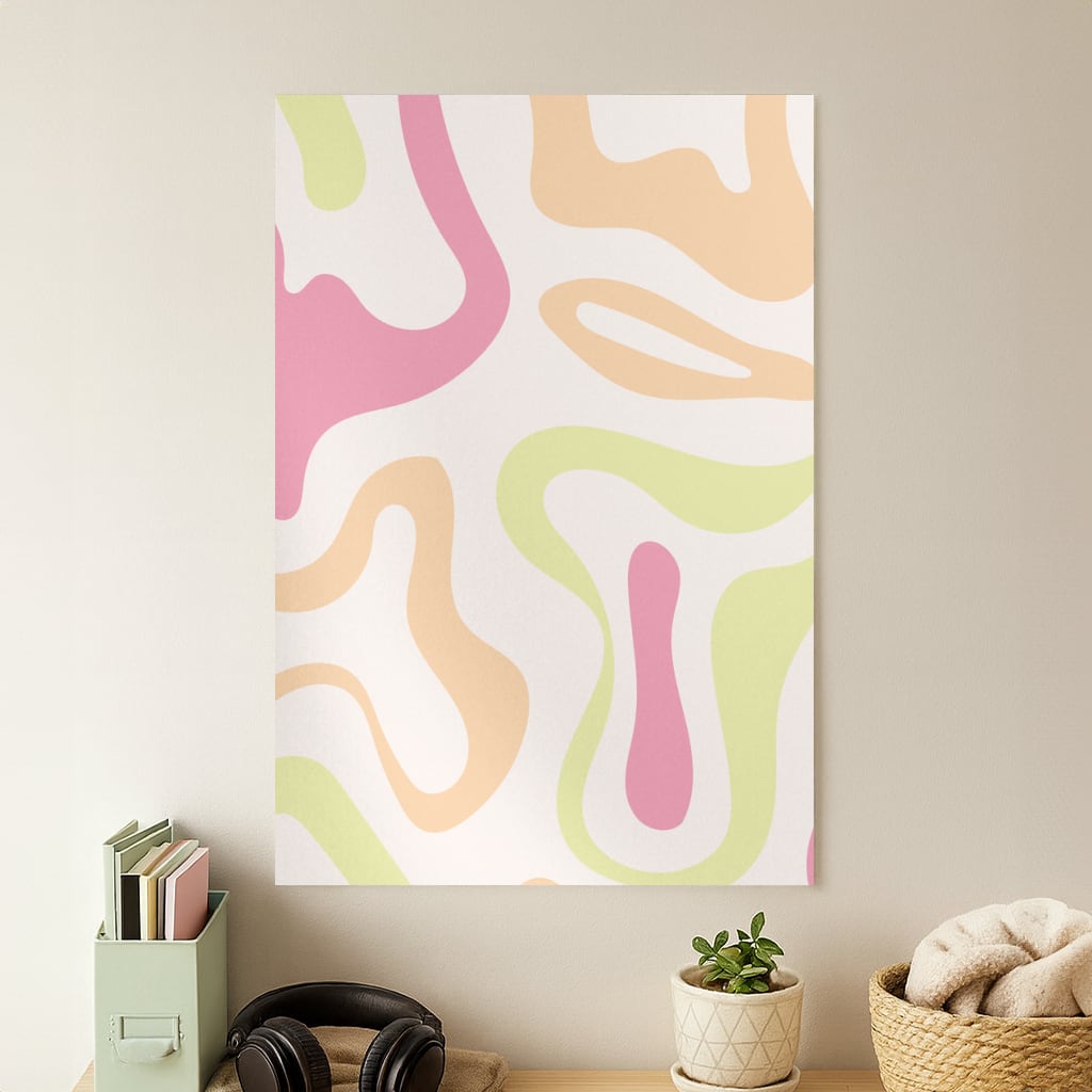 Pastel Shades Psychedelic Pattern Poster