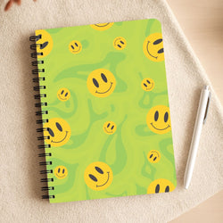 Green Wavey Smileys Pattern Notepad