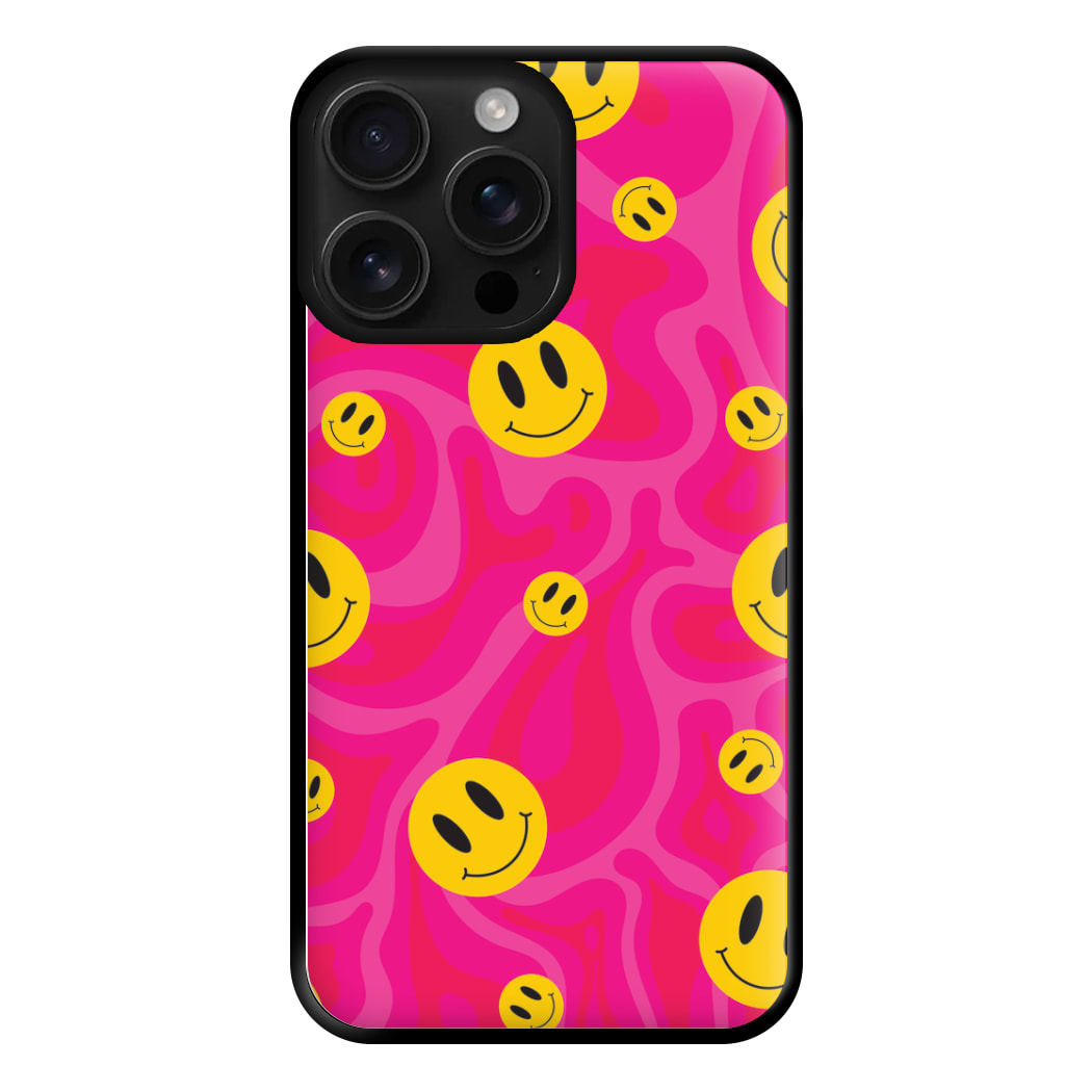 Pink Wavey Smileys Pattern Phone Case