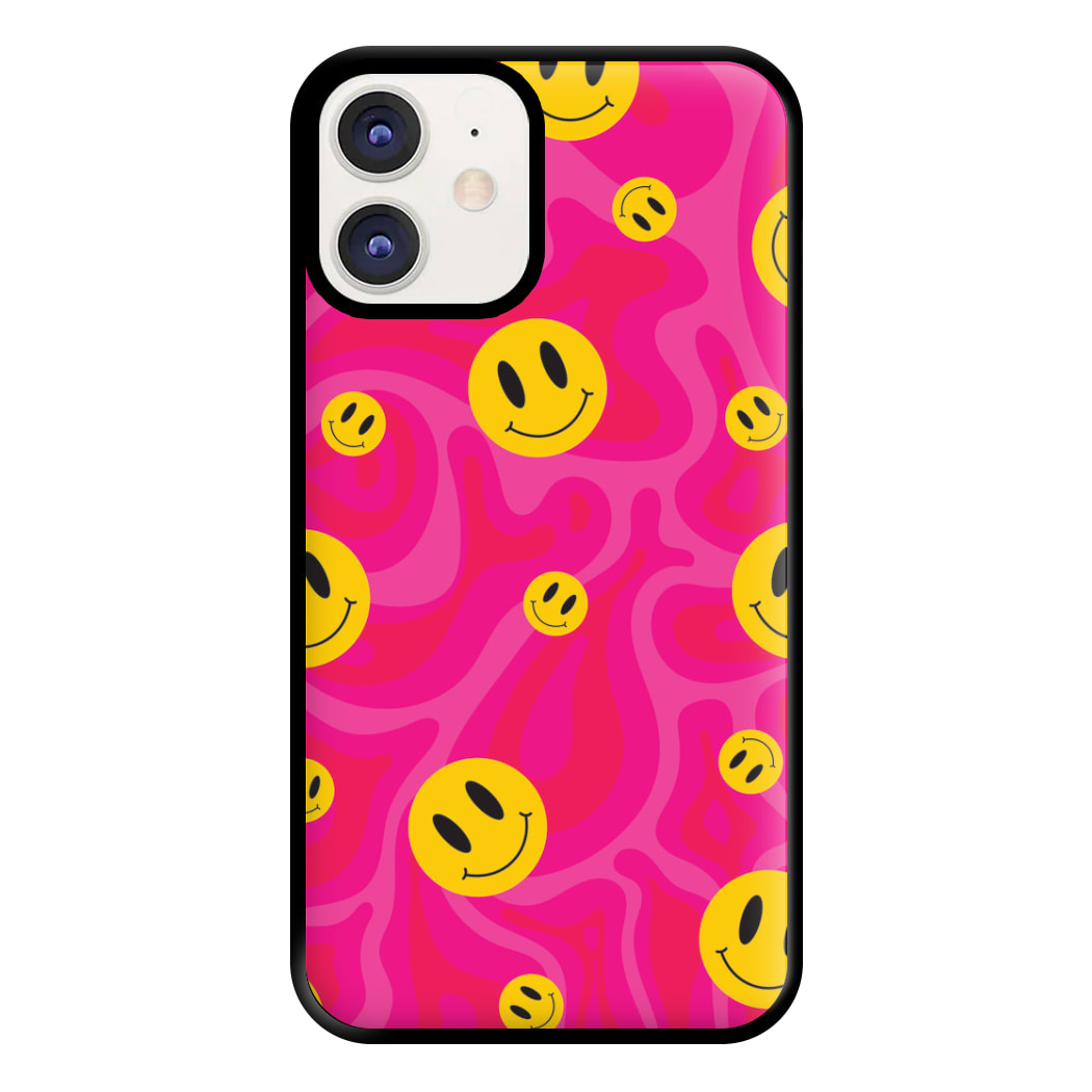 Pink Wavey Smileys Pattern Phone Case for iPhone 11