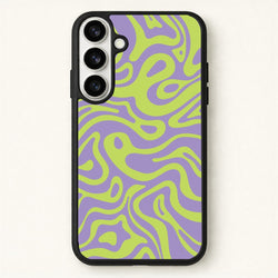 Green And Purple Waves Pattern Phone Case for Galaxy S26 Plus