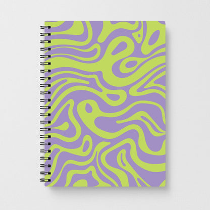 Green And Purple Waves Pattern Notebook