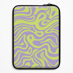 Green And Purple Waves Pattern Universal Laptop Sleeve