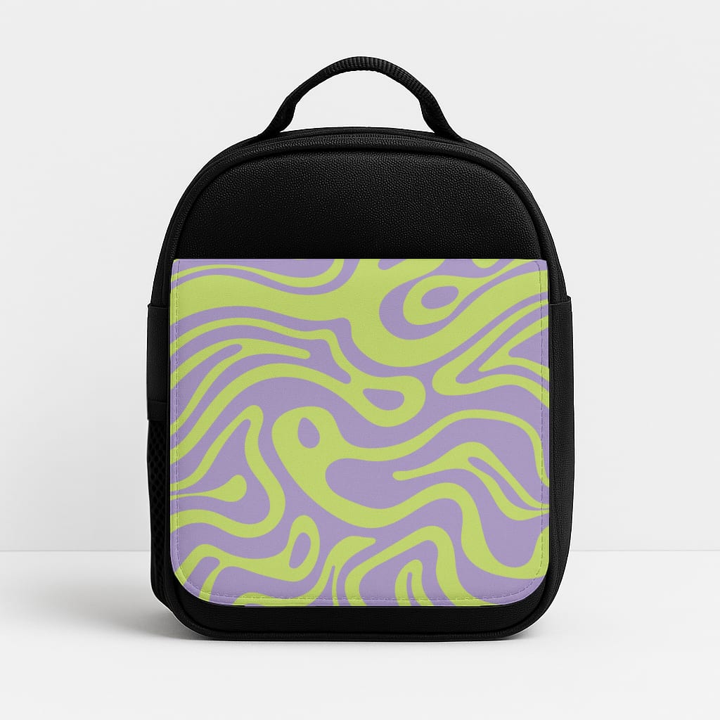 Green And Purple Waves Pattern Lunchbox