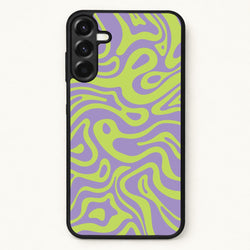 Green And Purple Waves Pattern Phone Case for Galaxy A57