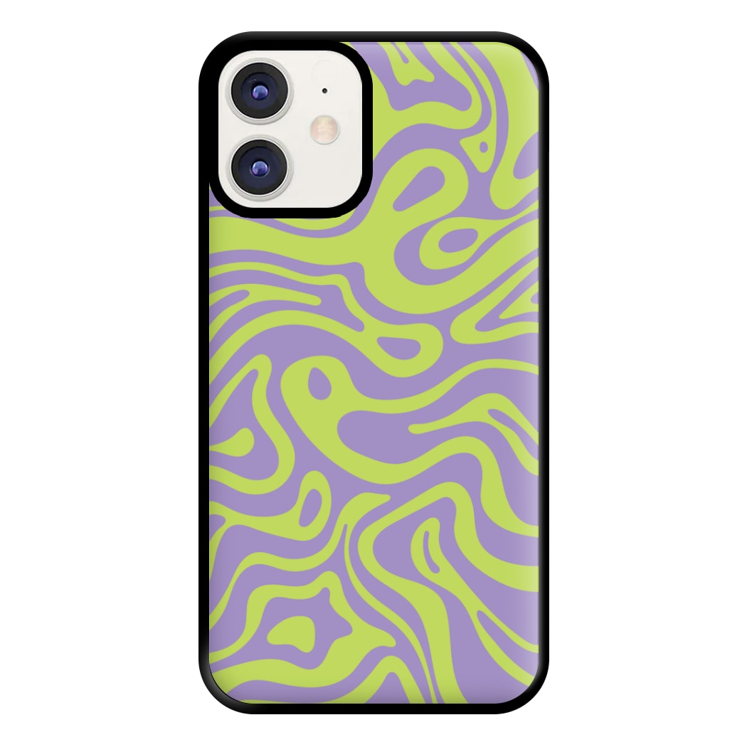 Green And Purple Waves Pattern Phone Case for iPhone 11