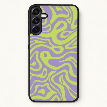 Green And Purple Waves Pattern Phone Case for Galaxy A37