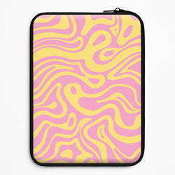 Yellow And Pink Waves Pattern Universal Laptop Sleeve