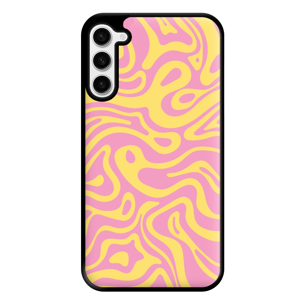 Yellow And Pink Waves Pattern Phone Case for Galaxy S23 Plus