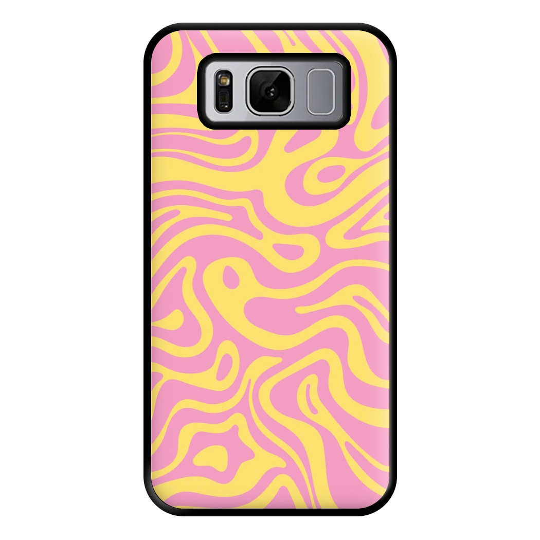 Yellow And Pink Waves Pattern Phone Case for Galaxy S8 Plus