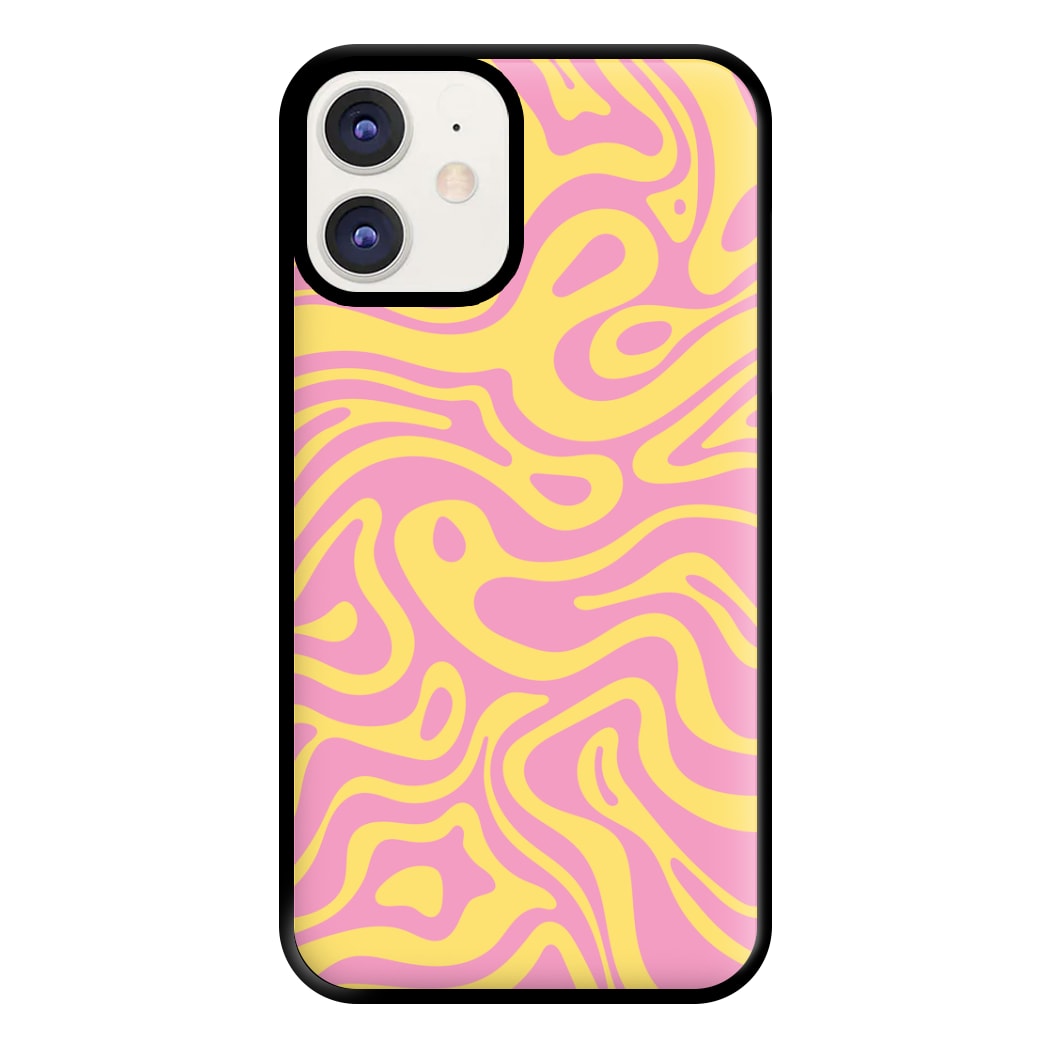 Yellow And Pink Waves Pattern Phone Case for iPhone 11