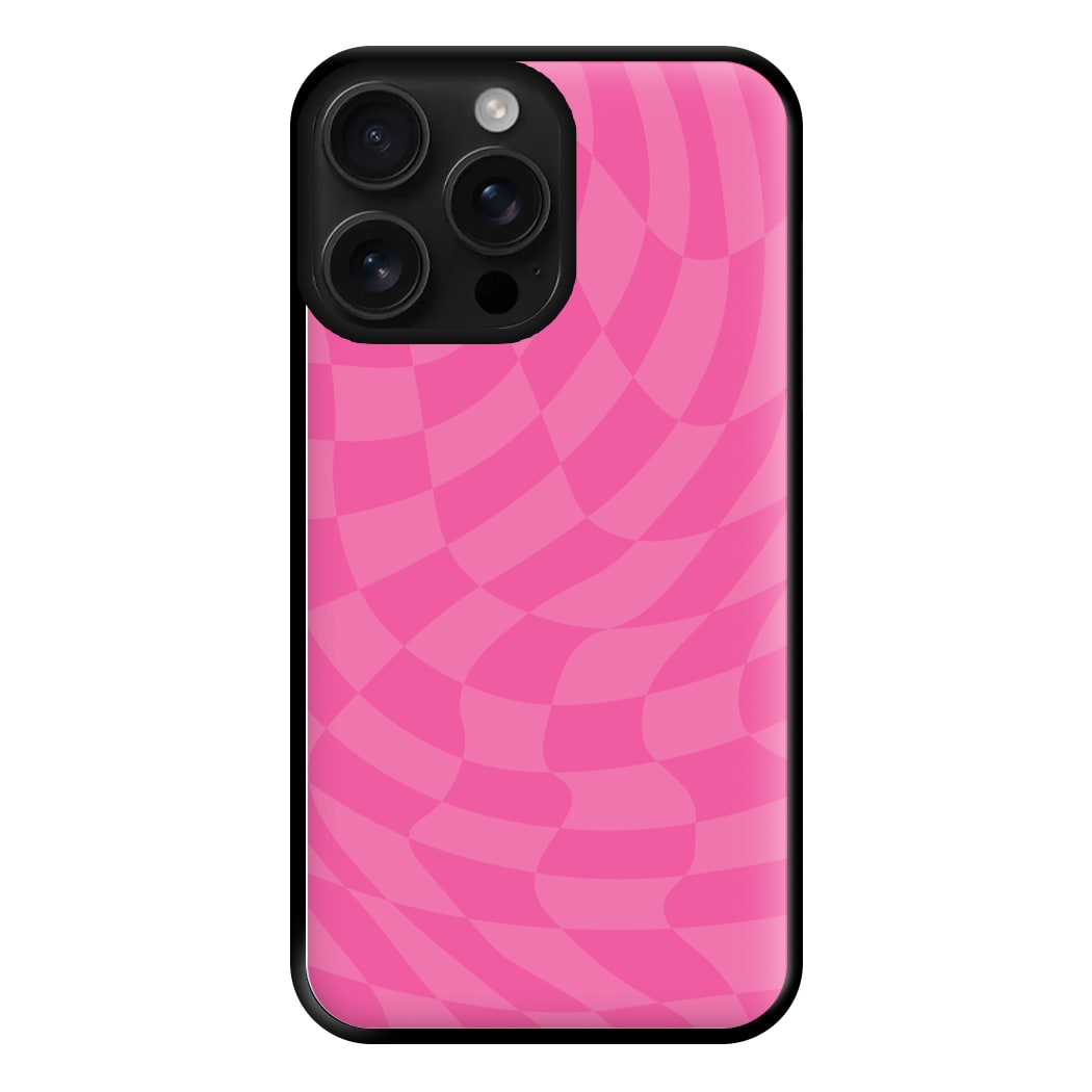 Pink Trippy Checkerboard Pattern Phone Case