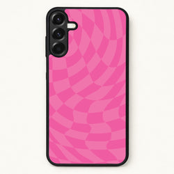 Pink Trippy Checkerboard Pattern Phone Case for Galaxy A57