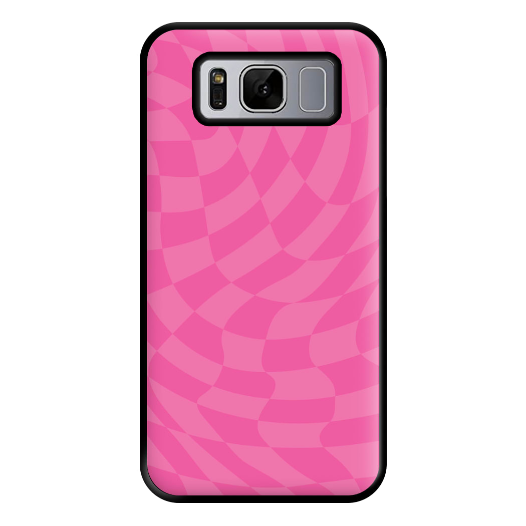Pink Trippy Checkerboard Pattern Phone Case for Galaxy S8 Plus