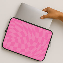 Pink Trippy Checkerboard Pattern MacBook Case
