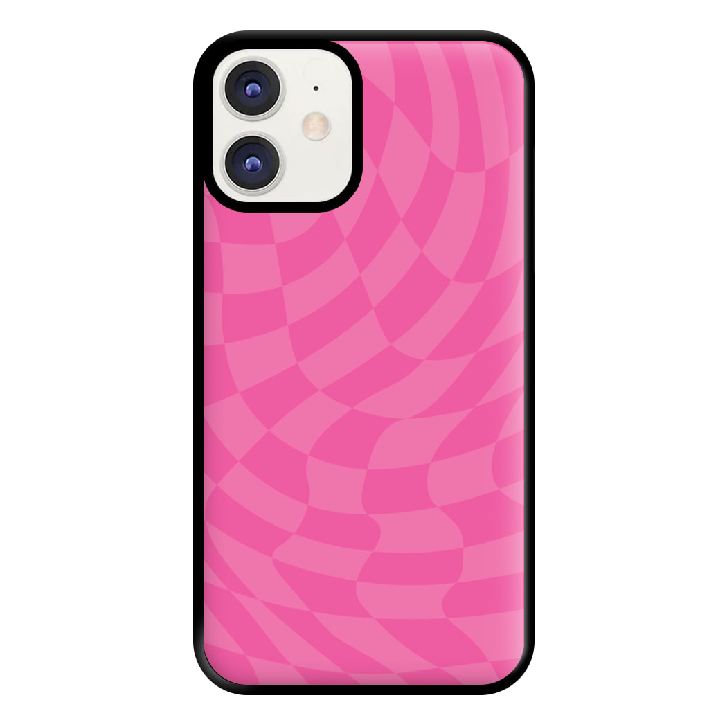 Pink Trippy Checkerboard Pattern Phone Case for iPhone 11