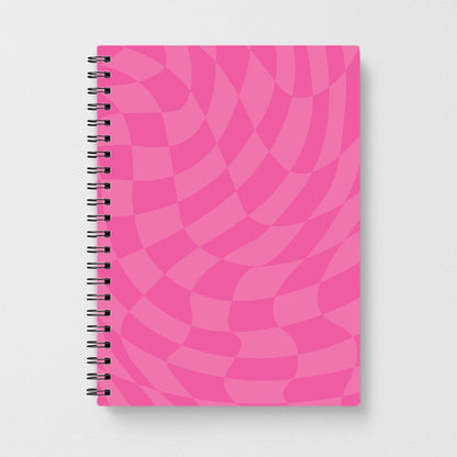 Pink Trippy Checkerboard Pattern Notebook