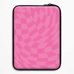 Pink Trippy Checkerboard Pattern Universal Laptop Sleeve