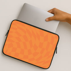Orange Trippy Checkerboard Pattern MacBook Case