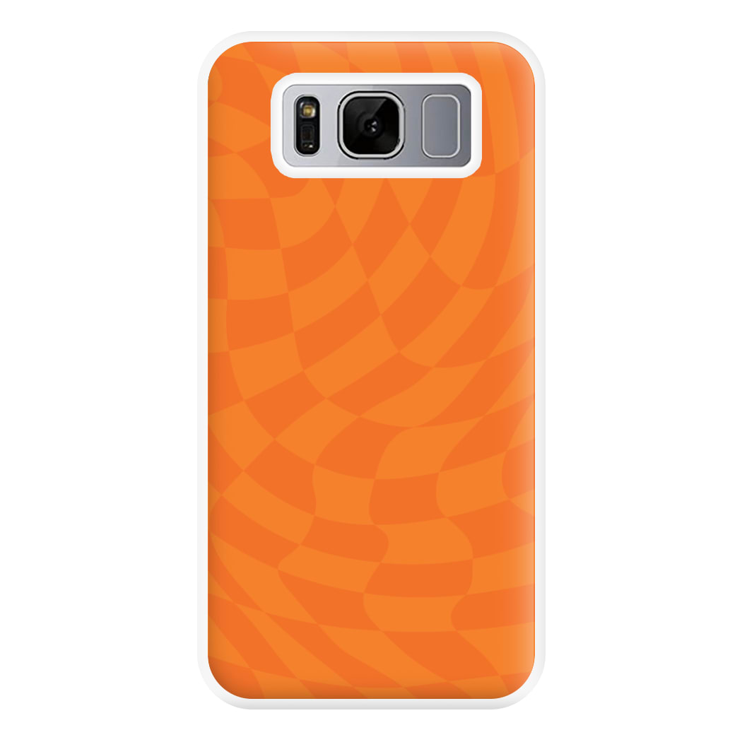 Orange Trippy Checkerboard Pattern Phone Case for Galaxy S8 Plus