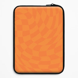 Orange Trippy Checkerboard Pattern Universal Laptop Sleeve