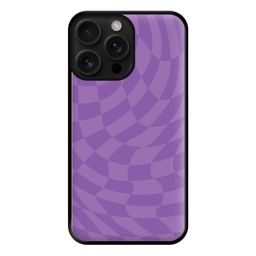 Purple Trippy Checkerboard Pattern Phone Case