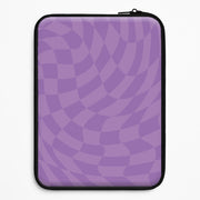Purple Trippy Checkerboard Pattern Laptop Sleeve 1