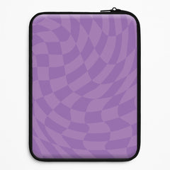 Purple Trippy Checkerboard Pattern Laptop Sleeve