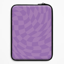 Purple Trippy Checkerboard Pattern Universal Laptop Sleeve