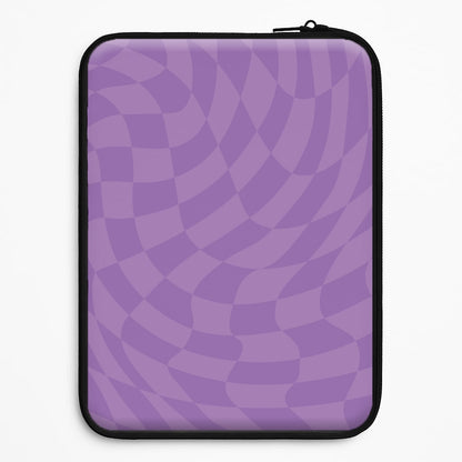 Purple Trippy Checkerboard Pattern Universal Laptop Sleeve