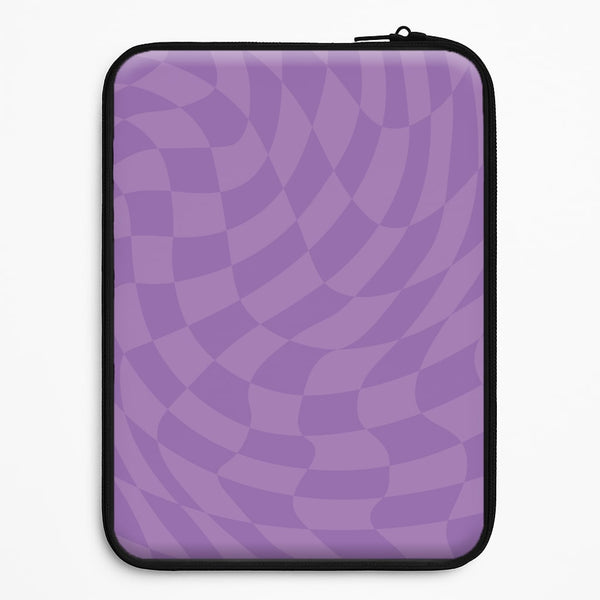 Purple Trippy Checkerboard Pattern Universal Laptop Sleeve