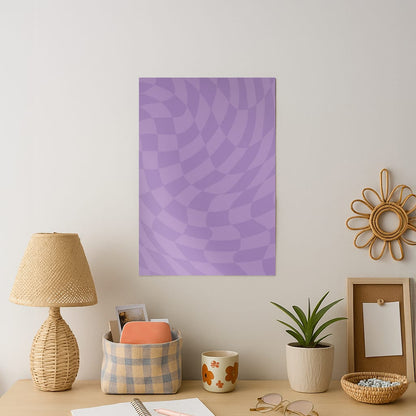 Purple Trippy Checkerboard Pattern Art Print