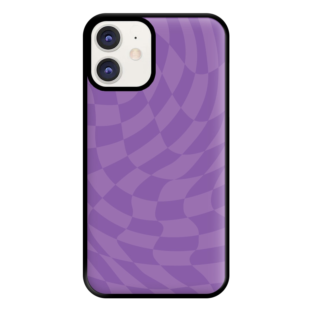Purple Trippy Checkerboard Pattern Phone Case for iPhone 11