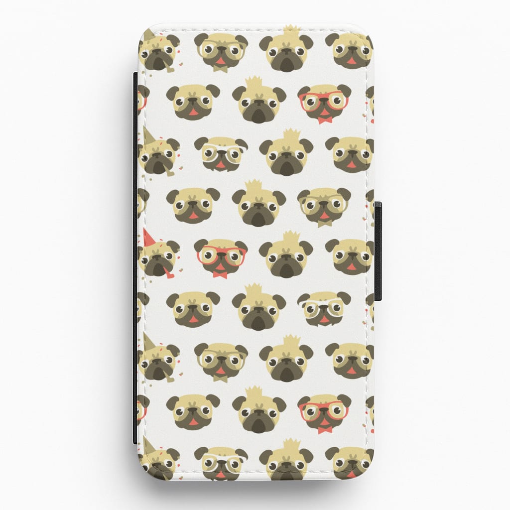 Pug Life - Pug Pattern Flip / Wallet Phone Case