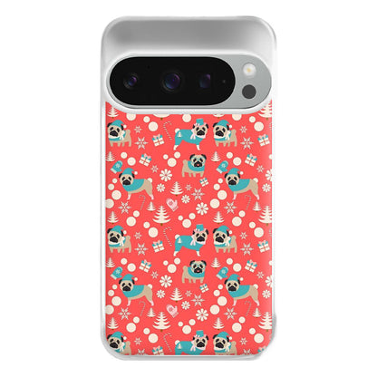 Christmas Pug Pattern Phone Case for Google Pixel 9 Pro XL