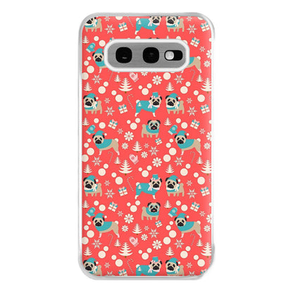 Christmas Pug Pattern Phone Case for Galaxy S10e