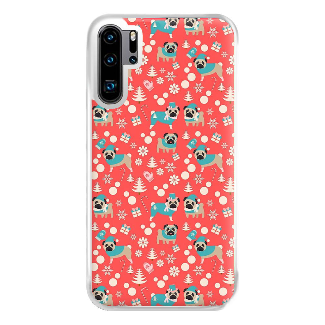 Christmas Pug Pattern Phone Case for Huawei P30 Pro