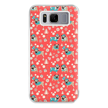 Christmas Pug Pattern Phone Case for Galaxy S8 Plus