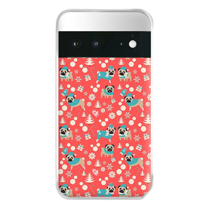 Christmas Pug Pattern Phone Case for Google Pixel 6a